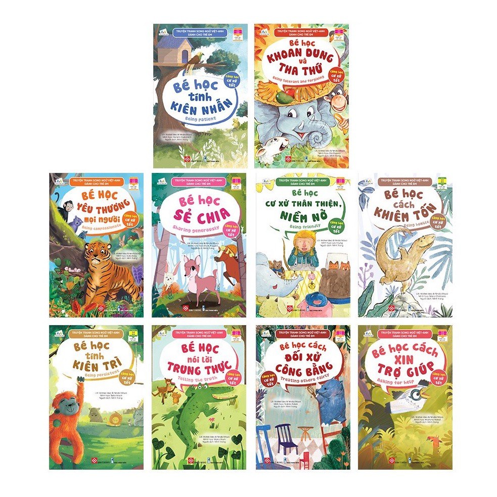 SÁCH - Combo - Truyện tranh song ngữ Việt-Anh dành cho trẻ em - Cùng học cư xử tốt 10T