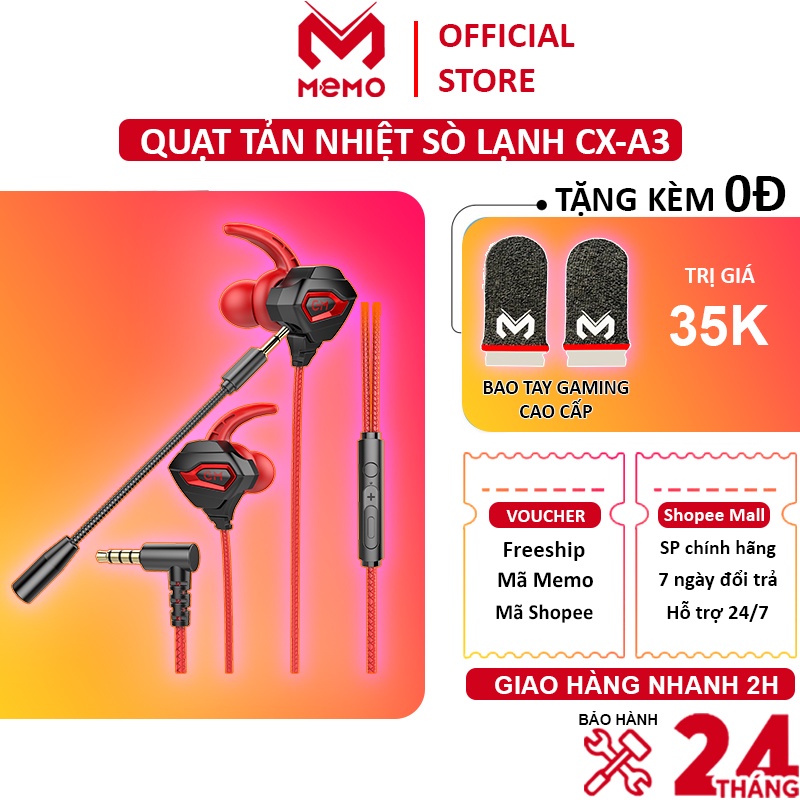 Tai nghe gaming có dây cho điện thoại MEMO G25 chống ồn âm thanh hifi vòm 3D chơi game nghe tiếng chân rõ pubg freefire