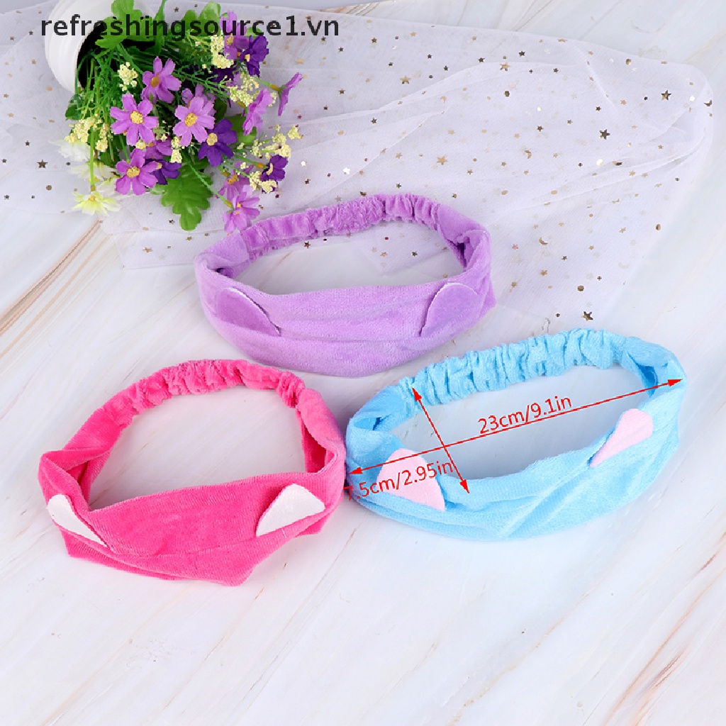 Băng Đô Tai Mèo Co Giãn Dễ Thương Dành Cho Nữ Rửa Mặt / Trang Điểm {refreshingsource1.vn}