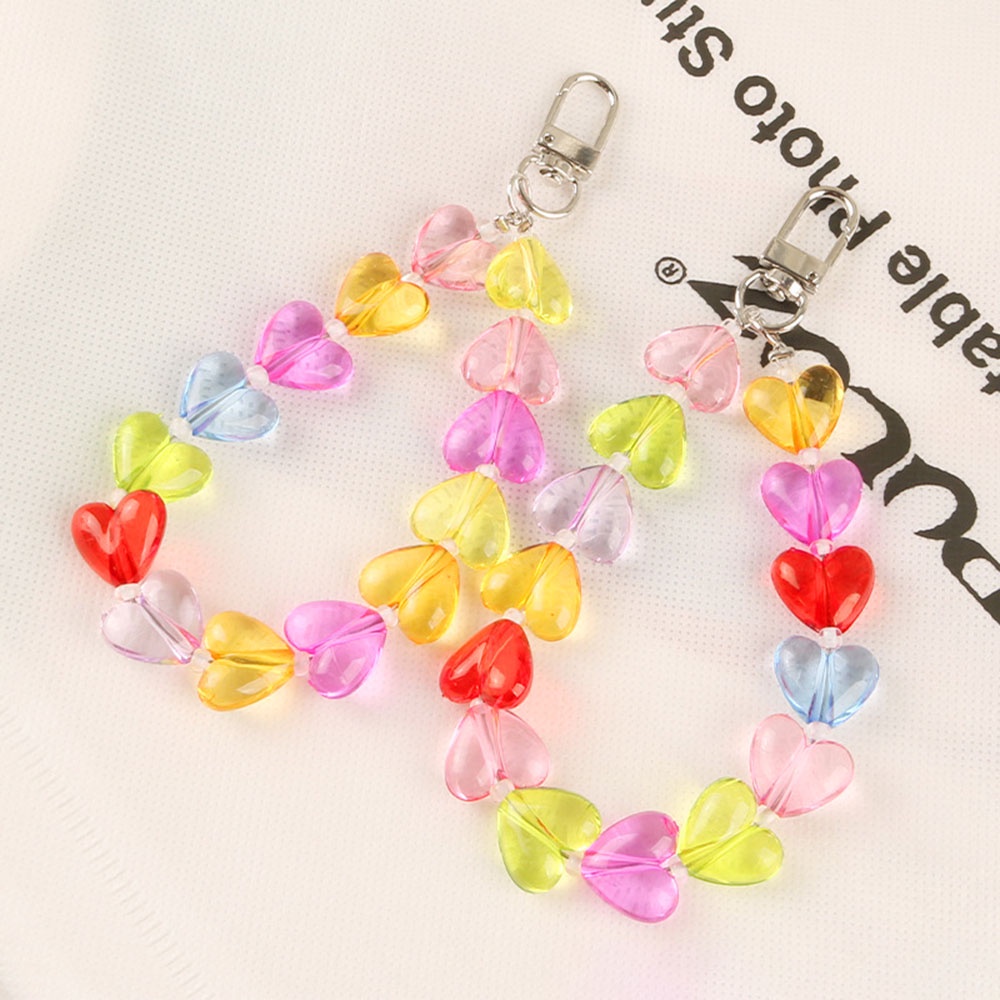 Móc Khóa Hình Trái Tim Nhiều Màu Sắc Bằng Acrylic Dễ Thương