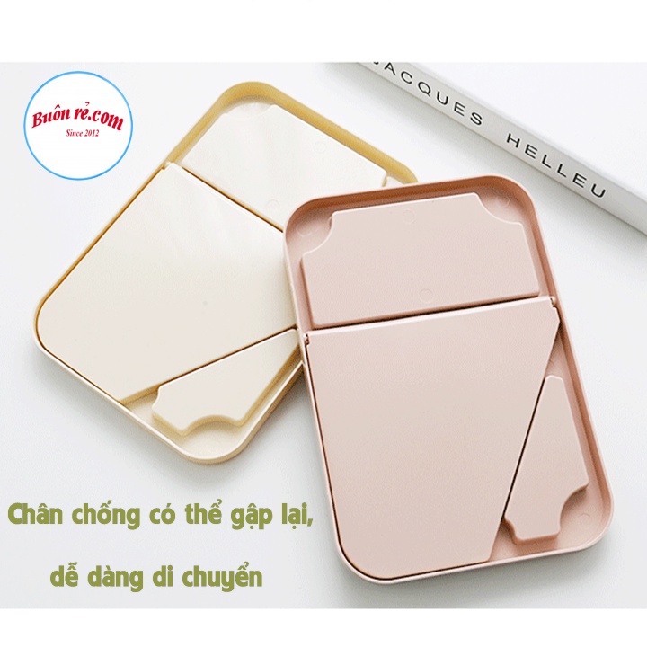 Gương để bàn trang điểm hình chữ nhật- Gương để bàn chân đứng chữ T, nhỏ gọn, tiện dụng, dễ dàng mang theo Br01317