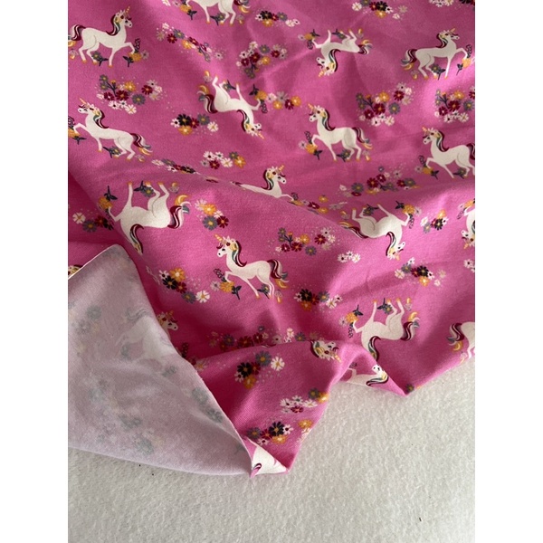 Vải thun cotton 4c hình ngựa pony