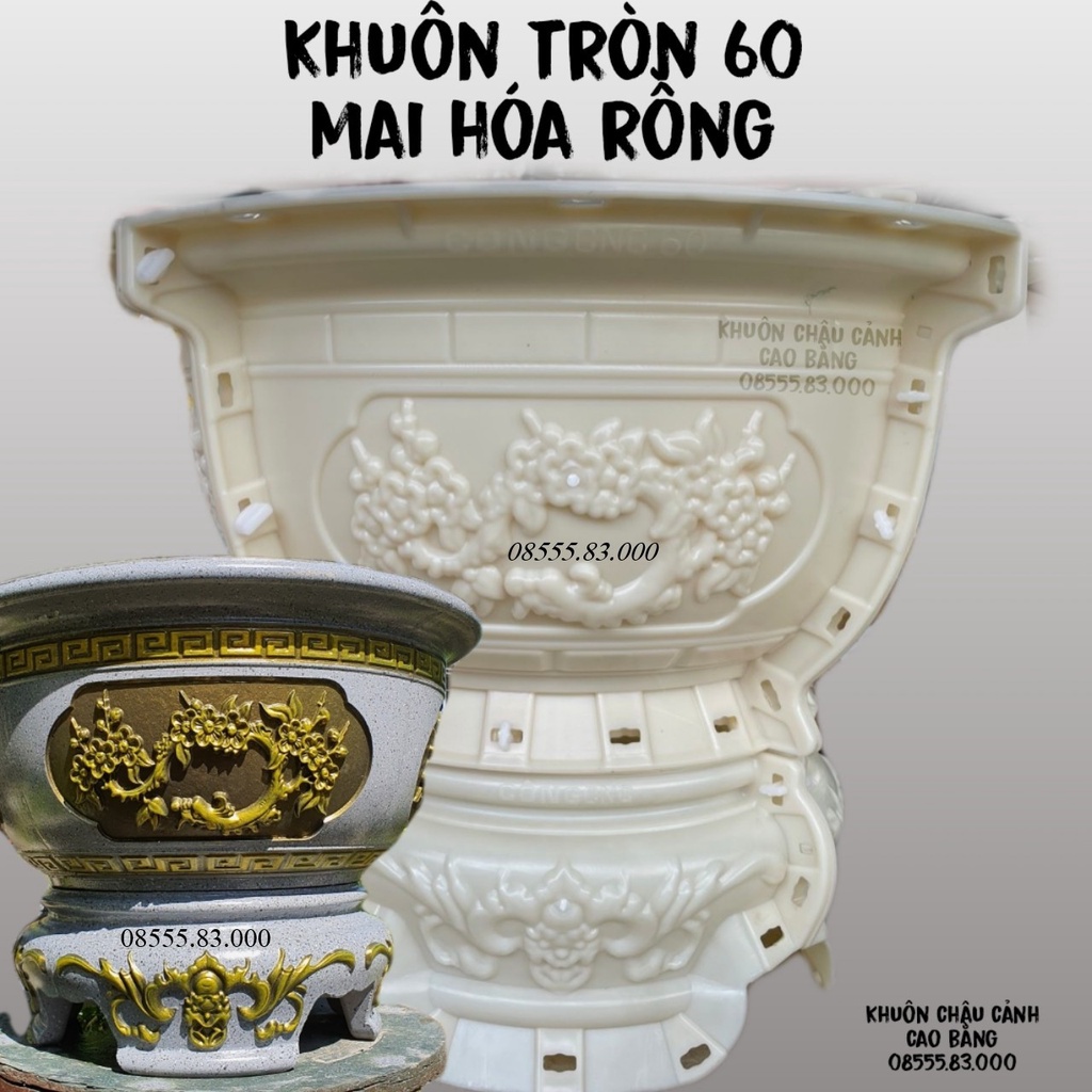 Khuôn đúc chậu cảnh tròn 60 và chân đôn