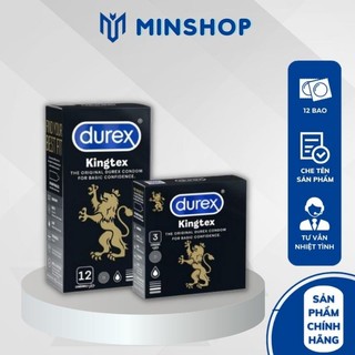 Bộ 1 hộp bao cao su Durex kingtex 12 bao/hộp + tặng 1 hộp 3 bao/hộp