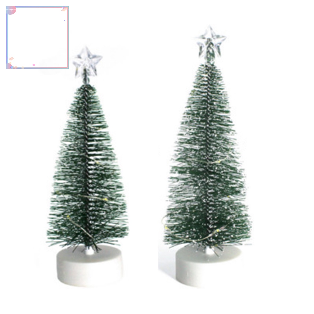 Bộ 3 Cây Thông Noel Mini Để Bàn Có Đèn Trang Trí