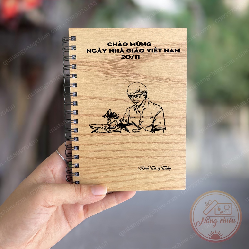 Sổ tay bìa gỗ - Món quà tri ân thầy cô nhân ngày 20/11