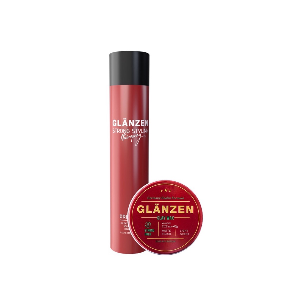 Combo sáp vuốt tóc và gôm tạo kiểu Glanzen đỏ độc quyền 30ShineShop