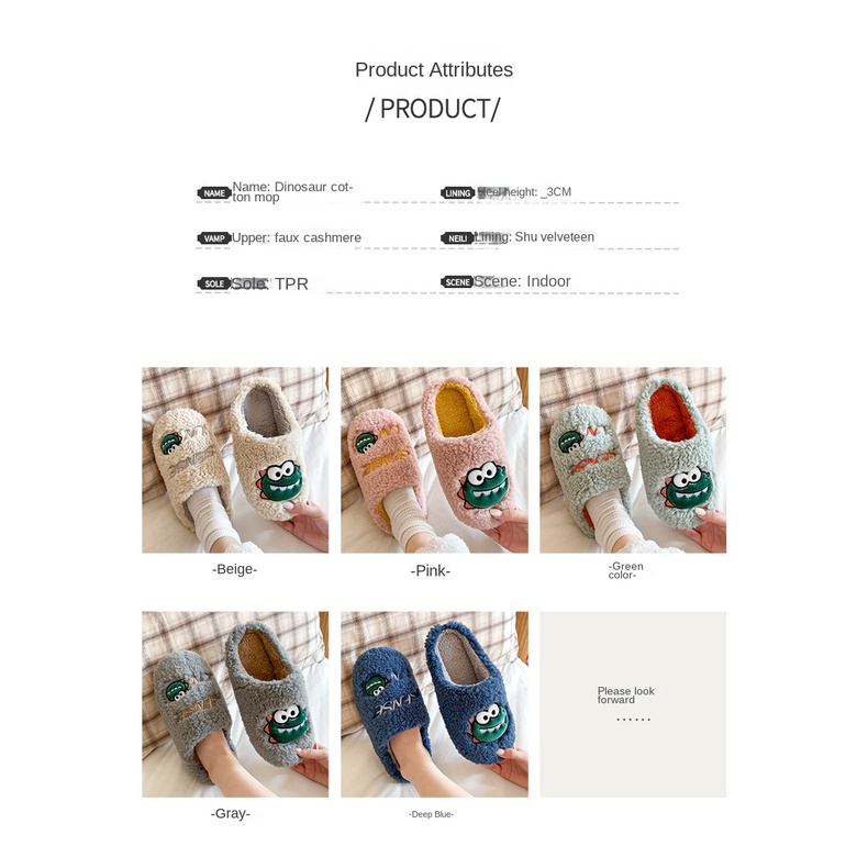 Dép Bông Đi Trong Nhà Đế Dày Bằng Vải Cotton Phối Lông Họa Tiết Stepping on Shit Dễ Thương Cho Cặp Đôi Da020