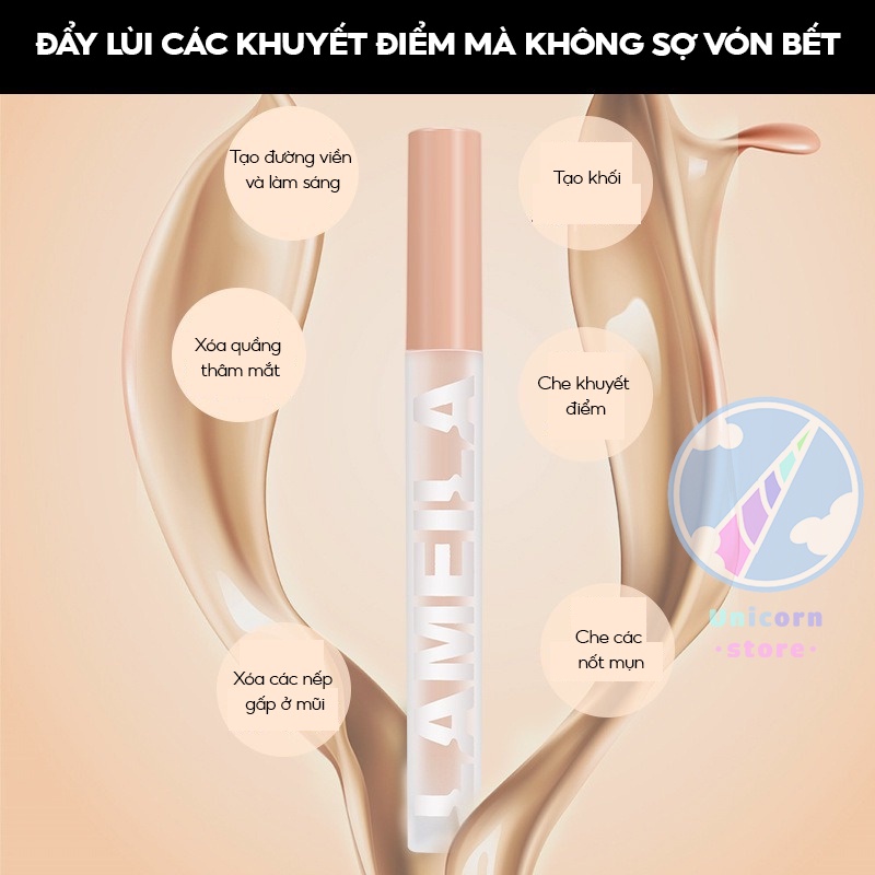 Che Khuyết Điểm Lâu Trôi Kiểm Soát Dầu Lameila High-Gloss Concealer NO1031
