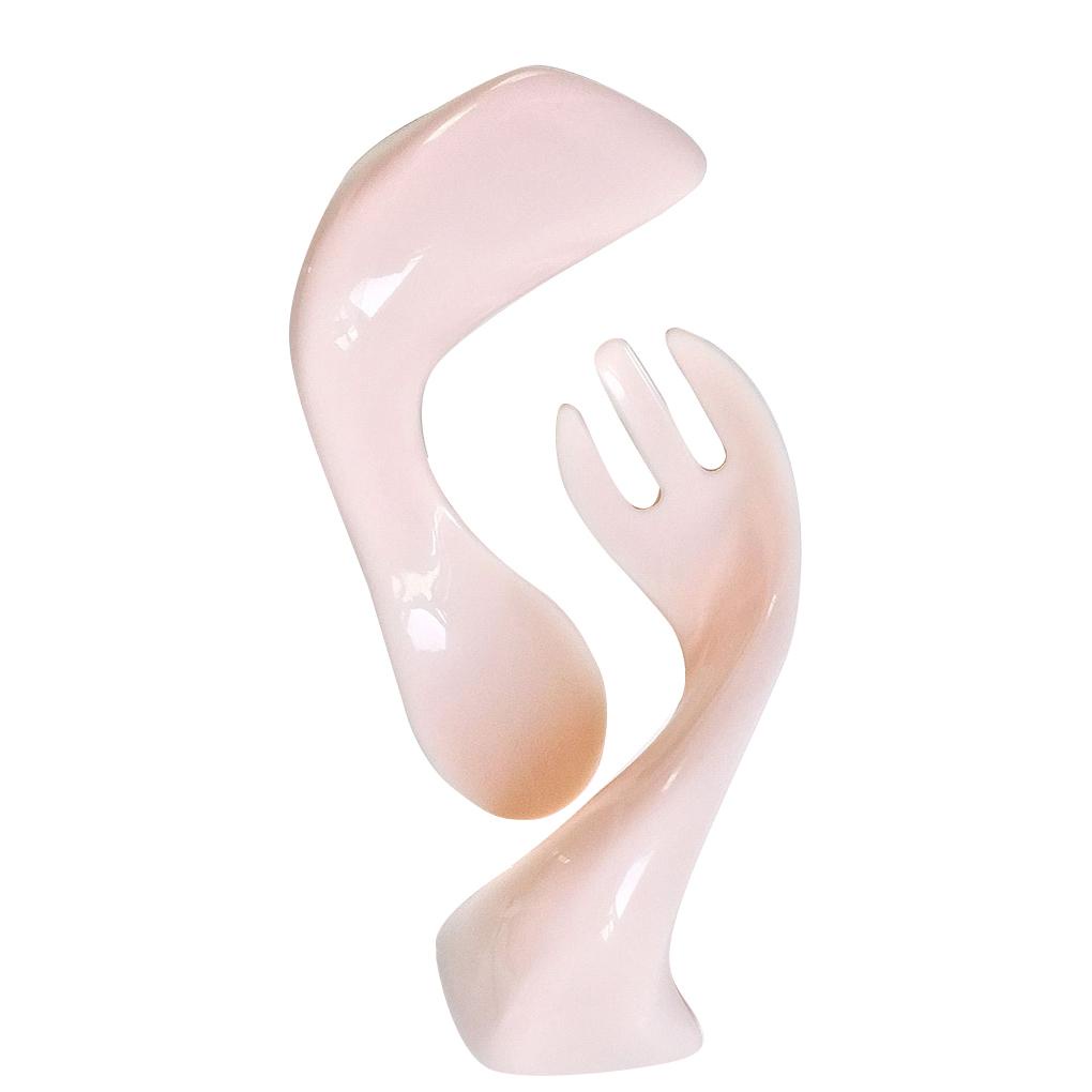 Set 2 Muỗng / Nĩa / Nĩa Tập Ăn Tay Cầm Cong Dễ Sử Dụng Cho Bé