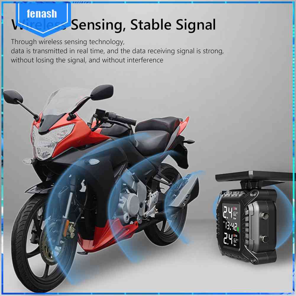 Hệ Thống Giám Sát Áp Suất Lốp TPMS Chống Nước Chạy Năng Lượng Mặt Trời Kèm 2 Cảm Biến