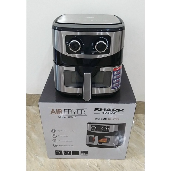 Nồi chiên không dầu sharp 10L, 12L có kính hàng chính hãng nhập khẩu Thái Lan