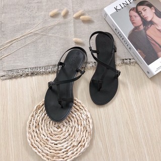 Giày sandal bệt tigish quai chéo kẹp ngón đế Tpr