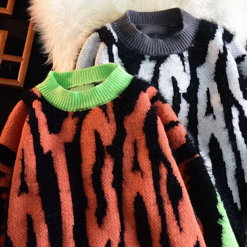 ✦ AFFLIGE ✦Áo Sweater Cổ Tròn Dáng Rộng Thoải Mái Thời Trang Cho Nam