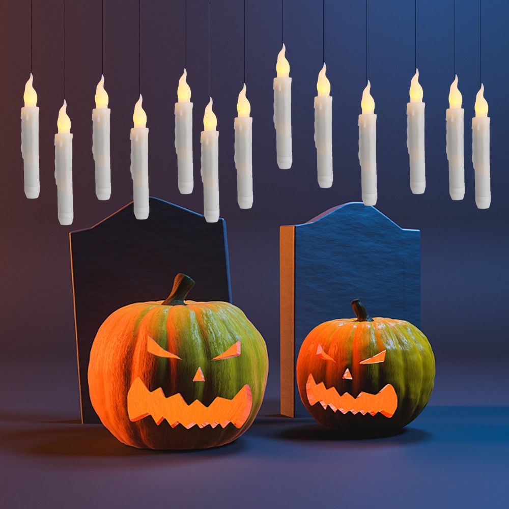 Đèn LED Hình Nến Không Lửa Chạy Bằng Pin Dùng Trang Trí Tiệc Halloween / Giáng Sinh