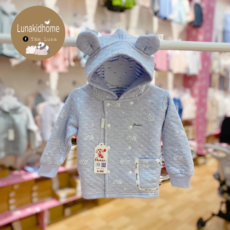 Áo khoác trần bông Avaler mềm mịn cho bé trai, bé gái