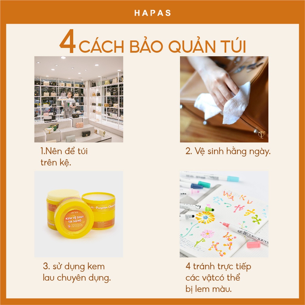 Túi xách nữ xách tay công sở quai lụa da mịn HAPAS - TXT2287