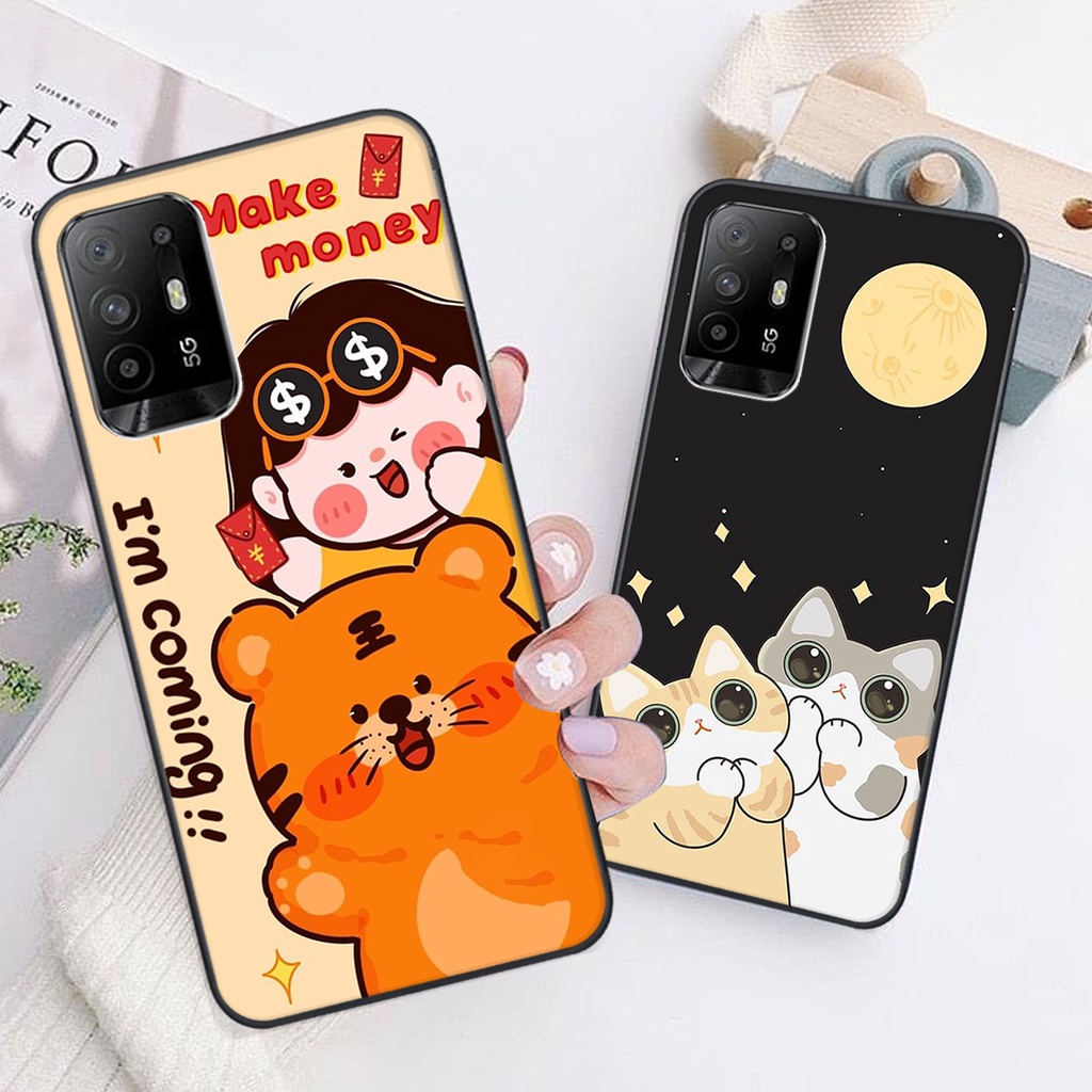 Ốp lưng Oppo A94 5G in hình tim, kẻ vuông mẫu mới CỰC XINH