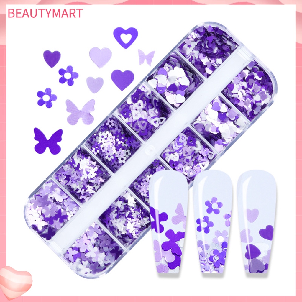 Hộp 12 Ngăn Đựng Phụ Kiện Trang Trí Móng Tay An Toàn Cho Bé Gái