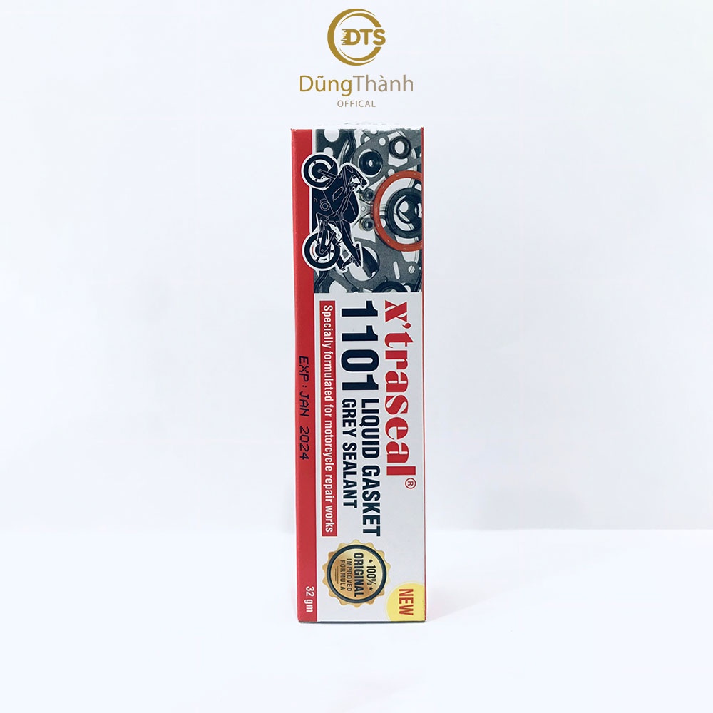 Keo dán ron xe máy chịu nhiệt X’traseal khô nhanh kháng xăng dầu màu xám 1101 Liquid Gasket 32g dạng tuýp