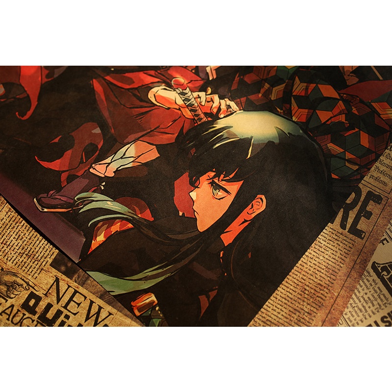 Poster Kimetsu No Yaba 70*40cm Giấy dán tường Anime siêu đẹp