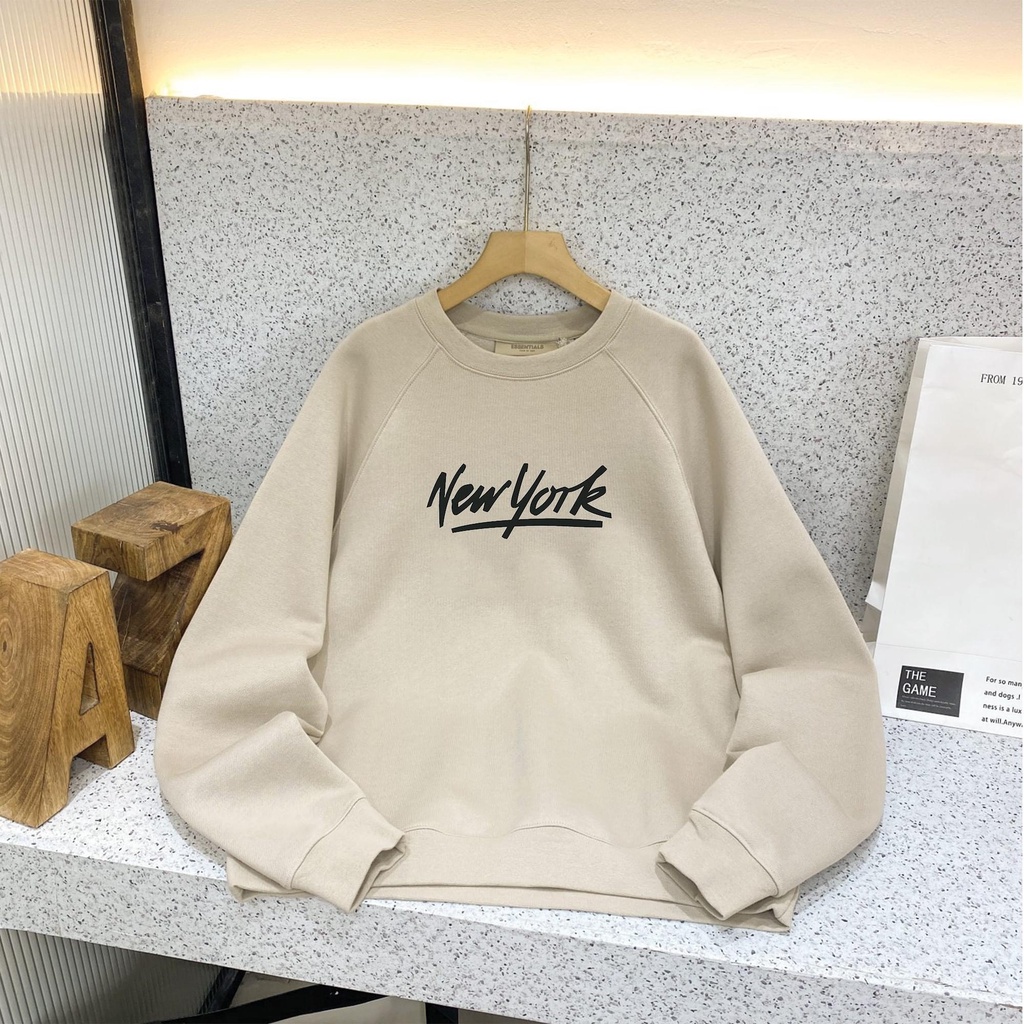 Áo Sweater Nỉ Bông In Chữ New york Dành Cho Nam Nữ