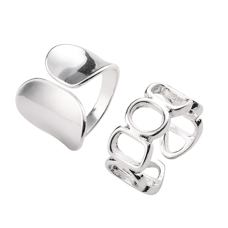 [Hot] Nhẫn Hở Mỏng Mịn Họa Tiết Hình Học Rỗng Phong Cách Punk Cổ Điển Dành Cho Bạn Nữ