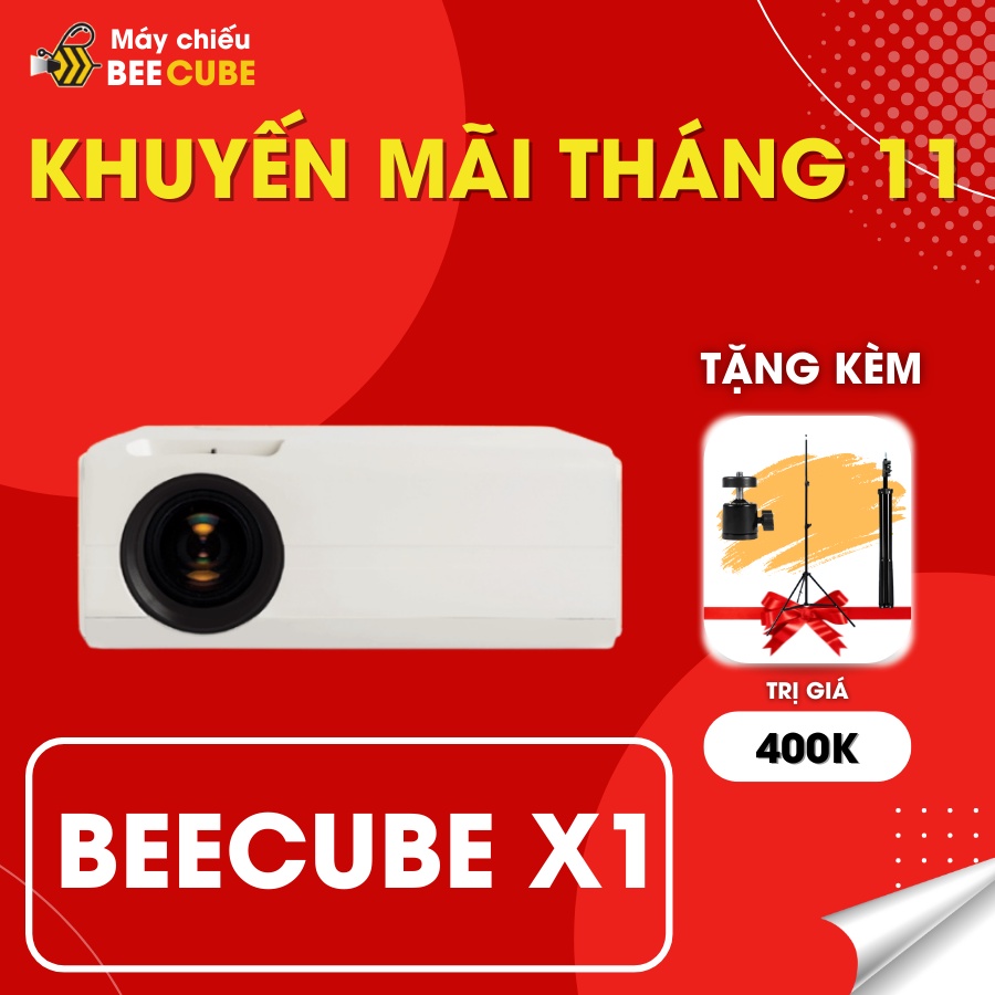 Máy Chiếu Mini BEECUBE X1 Hệ Điều Hành Android + Kết nối Điện thoại - Bảo Hành 12 Tháng