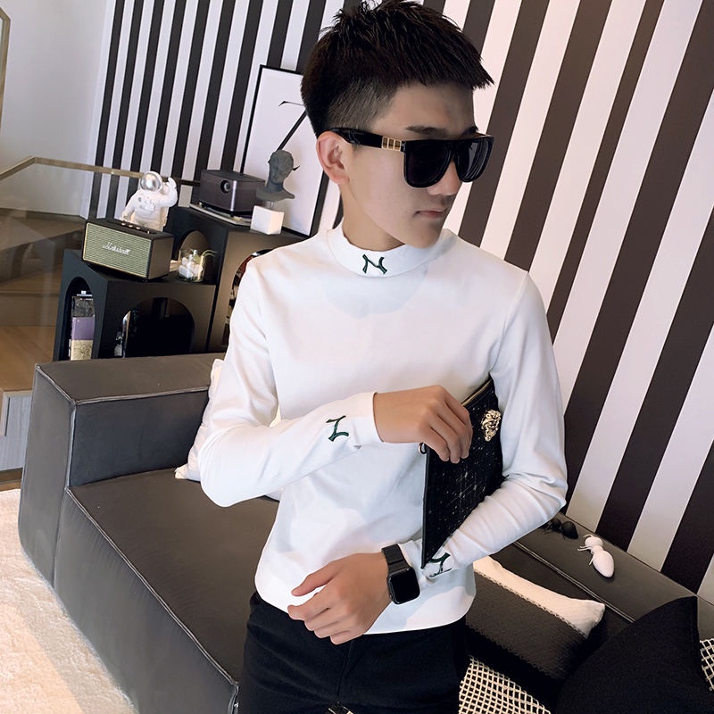Áo Thun Nam Dài Tay Cổ Cao Thời Trang