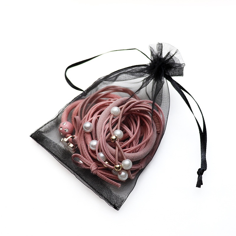 Túi 12 Dây Cột Tóc Đính Hạt Ngọc Trai Phong Cách Hàn Quốc Cho Nữ