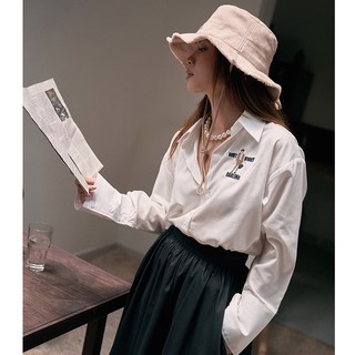 Áo sơ mi trắng thêu chữ darling sy store