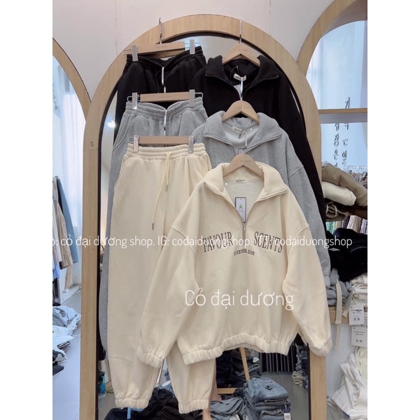 Bộ NỈ Cổ Khoá Thụng Trơn Basic