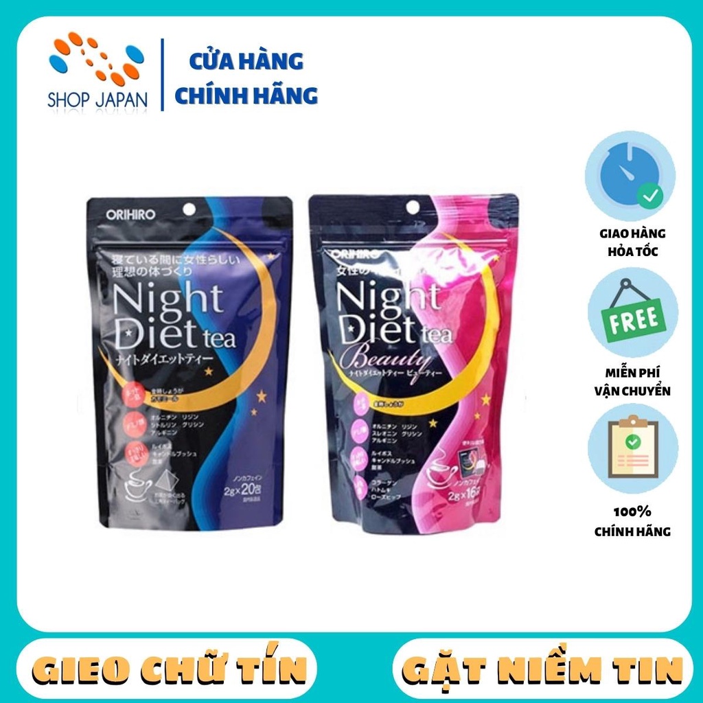 Trà hỗ trợ giảm cân ban đêm Night Diet tea Orihiro nhật bản