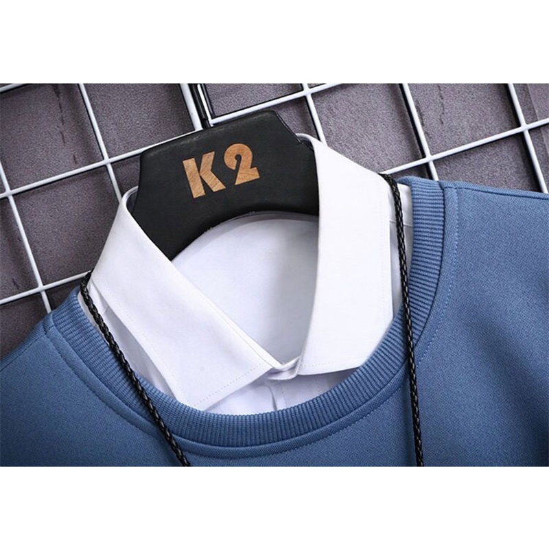 Áo Thun Nam Dài Tay Cổ Tròn Màu Trơn Thời Trang