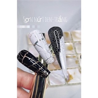 Sơn Nứt  nail lẻ Đen + Trắng,sơn móng tay