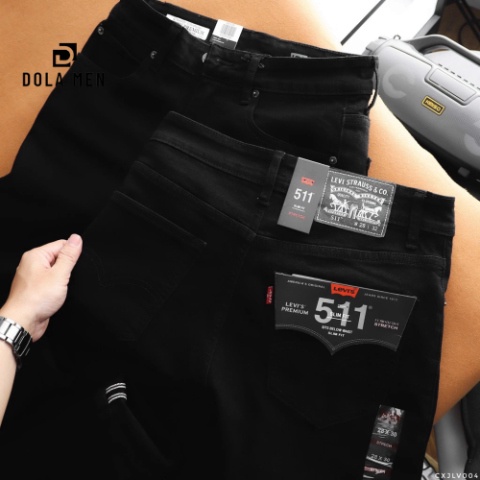 Quần Jean LEVIS PREMIUM 511 Đen Hàng Xuất Xịn CÓ BIG SIZE cao cấp Dolamen