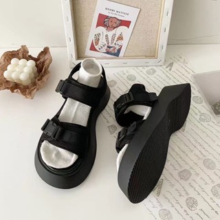 G522 Dép Sandal Nữ Ulzzang Cài Khuy Độn Đế Bánh Mì Hàng Cao Cấp Giày Học Sinh