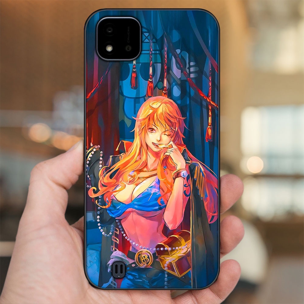 Ốp lưng Realme C11 2021, C20 viền đen in hình Nami One Piece Đảo Hải Tặc