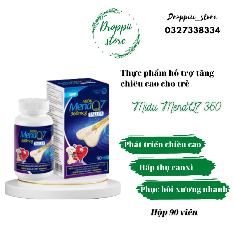 Thực phẩm hỗ trợ tăng chiều cao cho trẻ tiền dậy thì và dậy thì Midu MenaQ7 360 MSP 7324