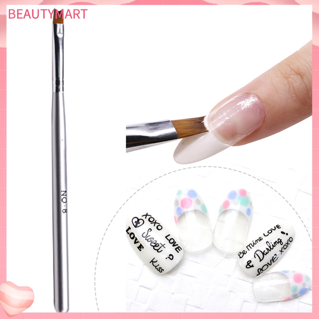 Cọ Trang Trí Móng Tay Đầu Nửa Mặt Trăng Bằng Gỗ Mềm Mại Tiện Dụng