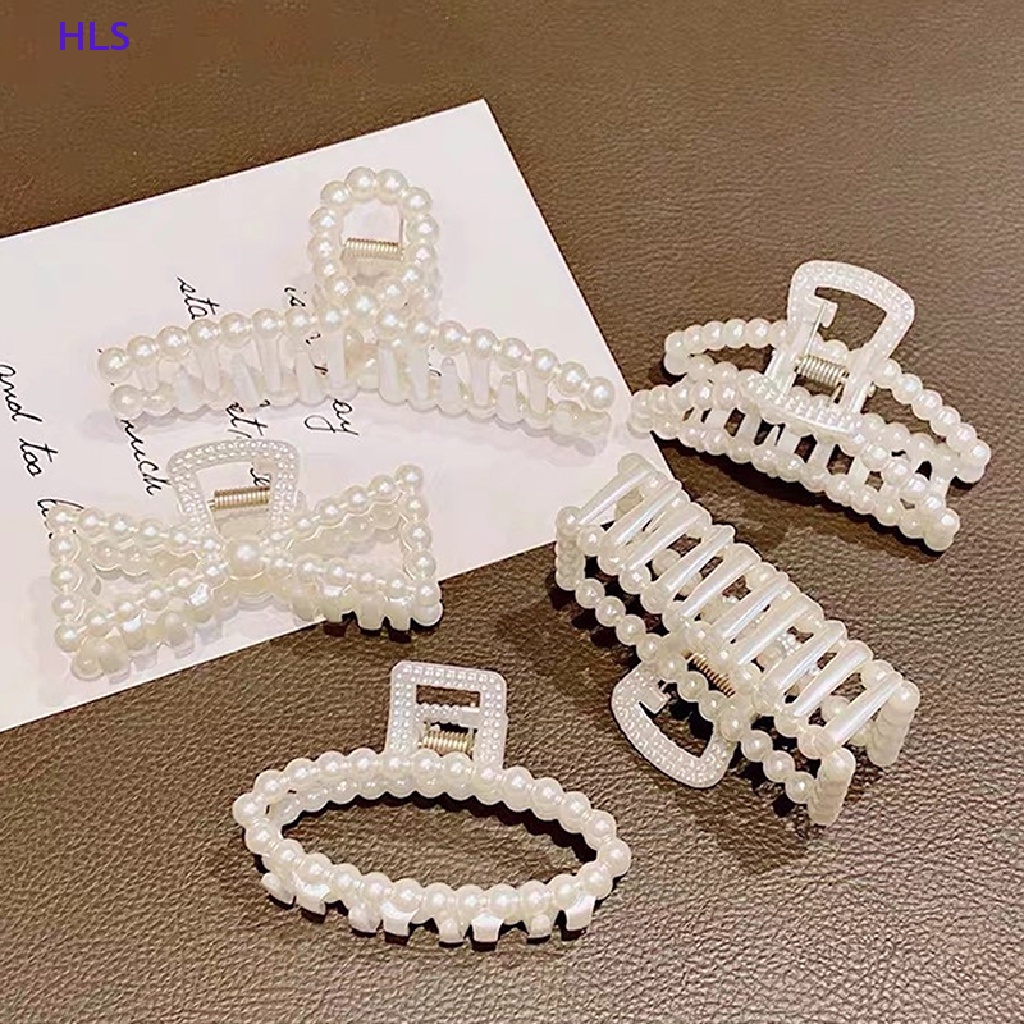 Kẹp Tóc Càng Cua Đính Ngọc Trai Acrylic Thời Trang