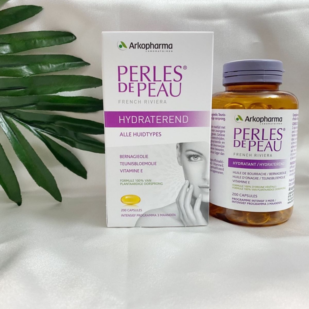 Viên uống collagen đẹp da ARKOPHARMA Perles de peau duy trì độ ẩm và ngăn chặn lão hóa từ sâu bên trong (140g)