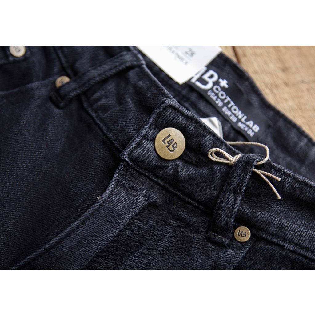 Quần jean nam màu xám đen rách gối chất co giãn from slimfit thương hiệu LAB - QJLAB221016