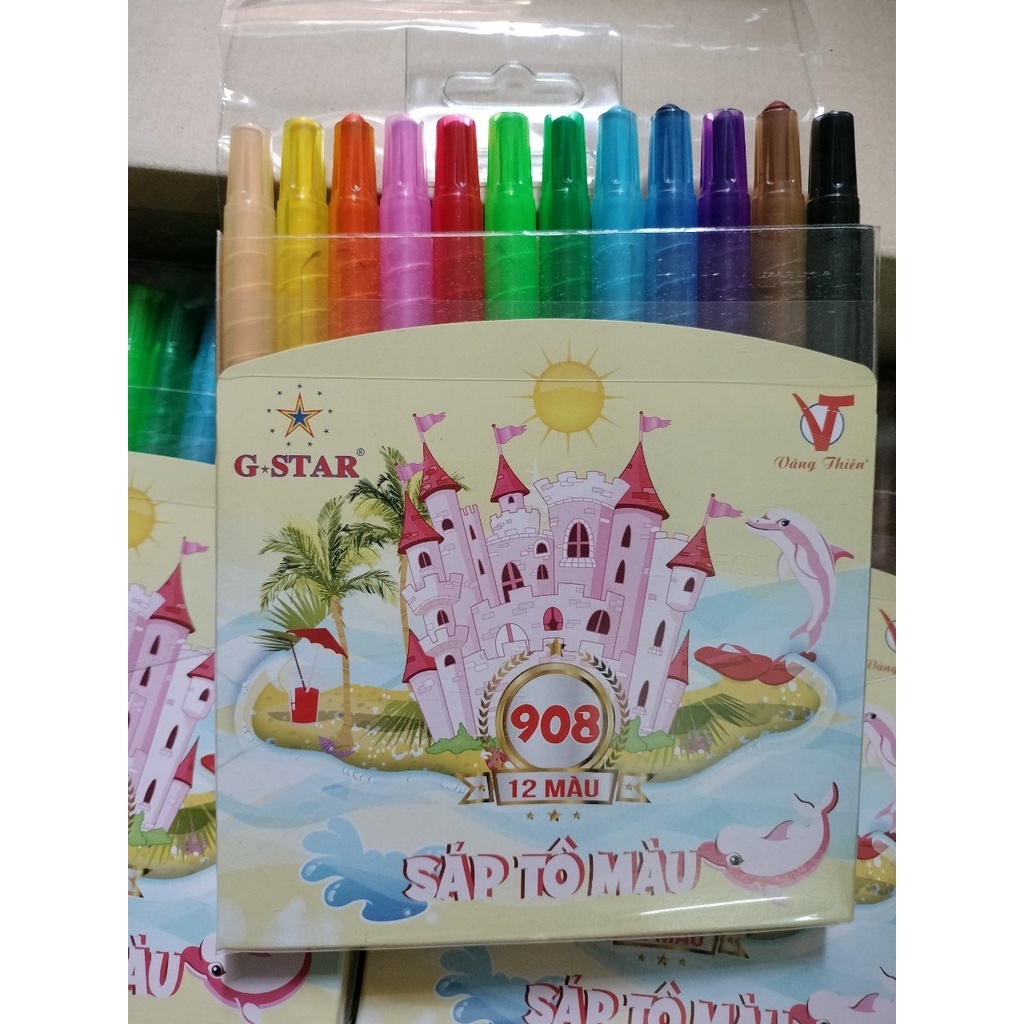 Sáp vặn 12 màu G*STAR Mã 908/ Sáp tô màu dành cho bé