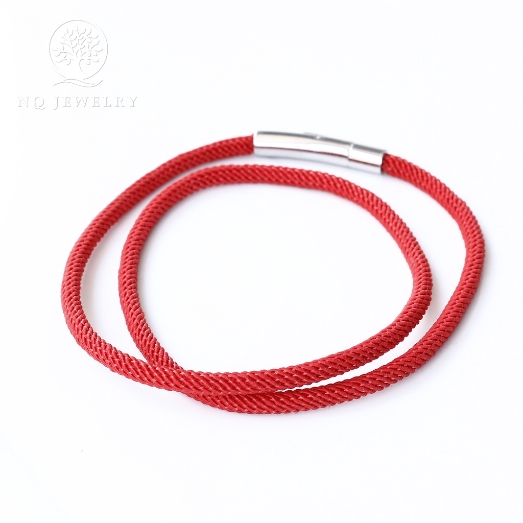 Dây chuyền, vòng cổ dây vải 4mm dù cao cấp khóa thép không gỉ màu bạc - NQ Jewelry
