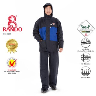  Áo Mưa Bộ 2 Lớp Cao Cấp Dành Cho Đi Phượt RB8 GIÁ SỈ Chính Hãng RANDO Vải Dù Nhanh Khô Không Thấm Nước 