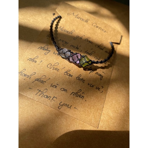 Vòng tay giỏ mix 3 loại đ á peridot - fluorite tím - celestine