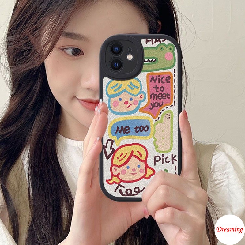 Ốp lưng điện thoại cho Redmi Note 11 11S 10 10S 9S 9 8 7 10C 10A 9C 9A 9T X3 NFC GT M3 Pro 5G 4G Oval Big Eye Soft Phone Case Motif Graffiti Boy Girl