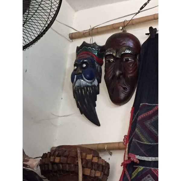 Mặt nạ gỗ trang trí treo tường hình La Hán