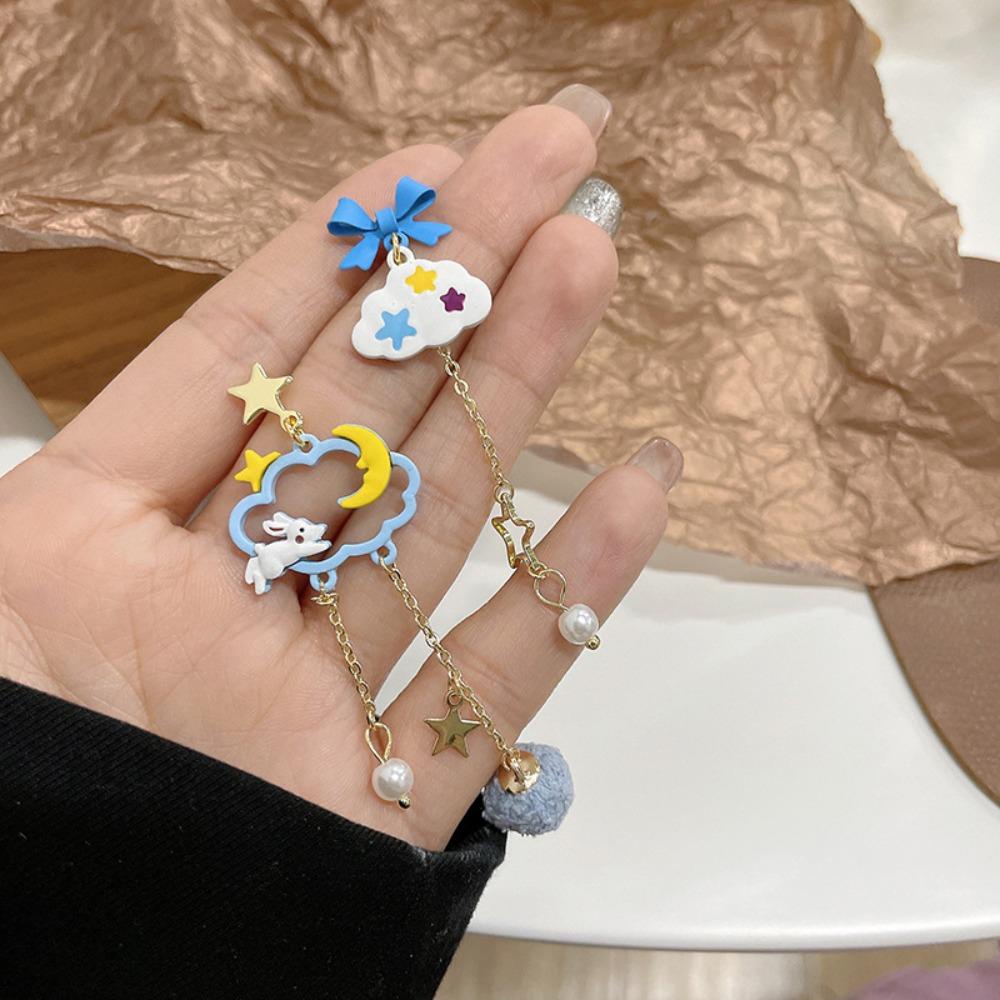 Bông Tai Hình Thỏ Đám Mây Mặt Trăng Dễ Thương Cho Nữ